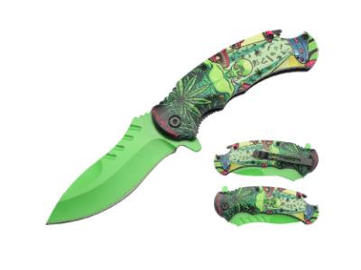 8.4" Xtreme Alien weed Pocket knife