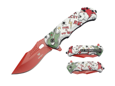 8" Xtreme Rock Skull Pocket knife