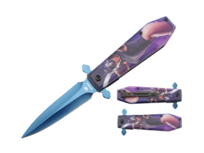 8" Xtreme Mask Girl Pocket knife