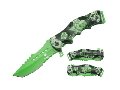 8" Xtreme Skull with dollar Pocket knife