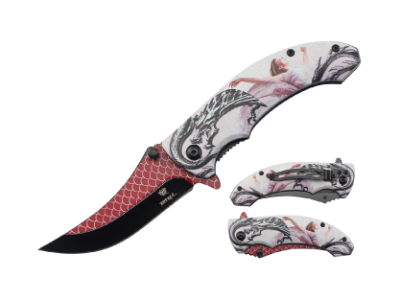 8" Xtreme Dragon girl Pocket knife