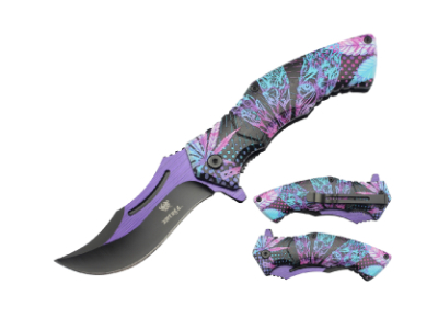 8.07" Xtreme Rainbow leaf Pocket knife