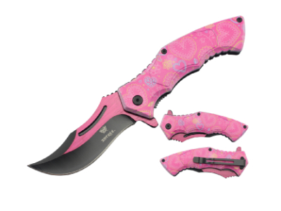 8.07" Xtreme Pink hearts Pocket knife