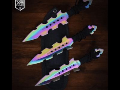 NovaSplit Throwing Knife Set – Iridescent (3PC)
