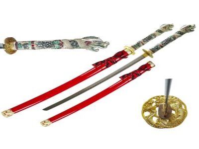 42.5″ FireTatsu Katana – Gold Tsuba Dragon Handle