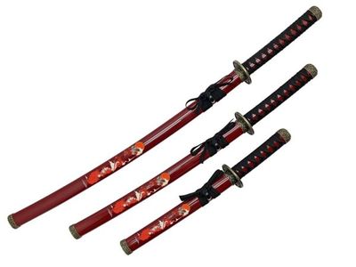 39″ Crimson Flame Katana Set – Red