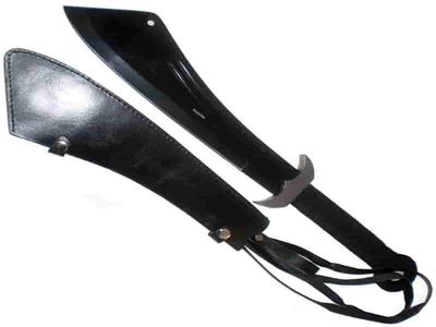 24 Inch Black Full Tang Chinese Malitia  Axe Machette W-Leather Case
