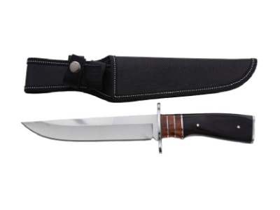 12" Xtreme Outdoor Clip Point Knife with Hardwood Grip